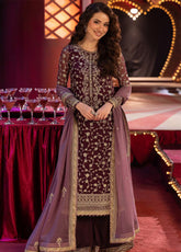 Asim Jofa Luxury Festive Embroidered Chiffon 3 Piece Unstitched Suit AJ25LFD3 AJLLF-11